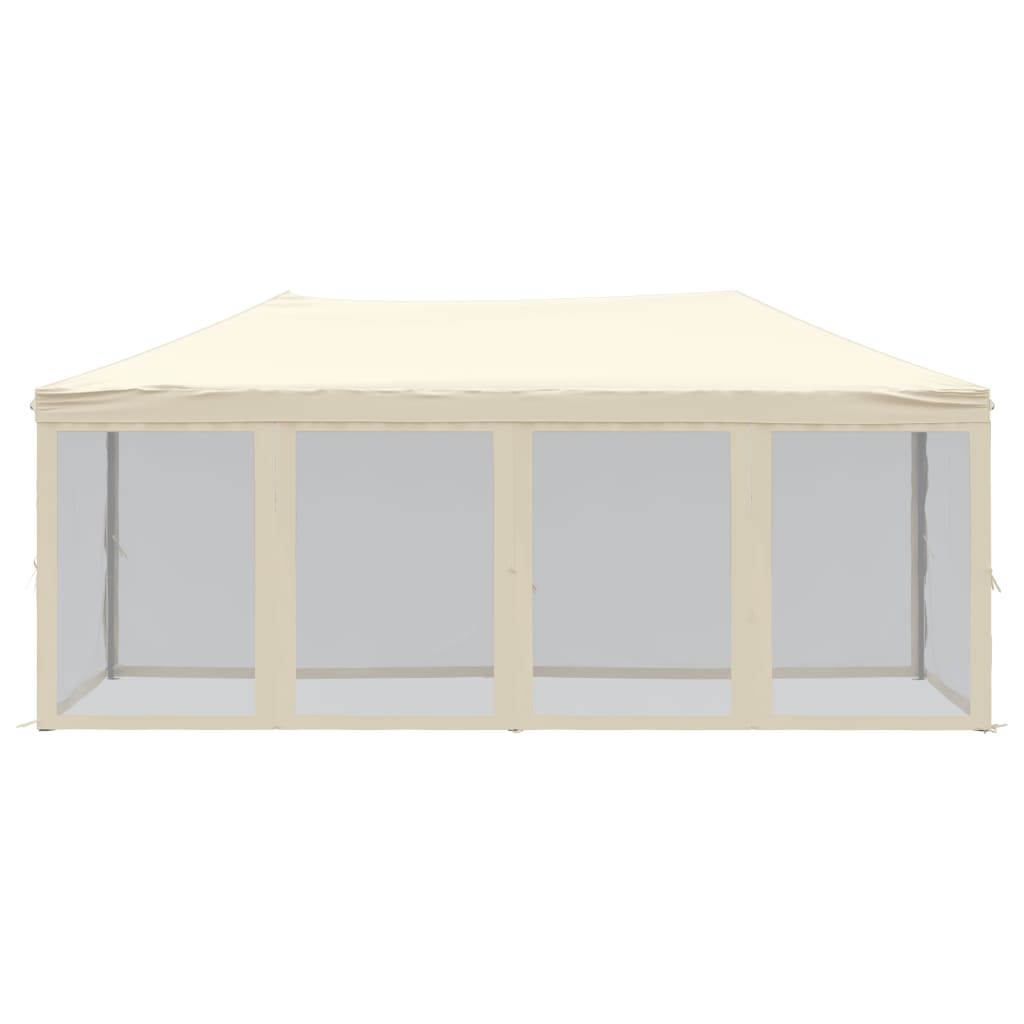 Partytent inklapbaar met zijwanden 3x6 m crèmekleurig - AllerleiShop