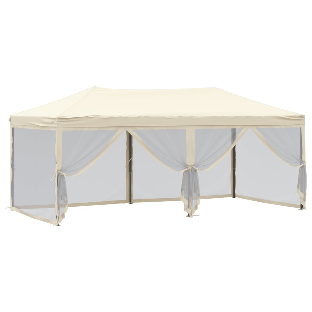 Partytent inklapbaar met zijwanden 3x6 m crèmekleurig - AllerleiShop