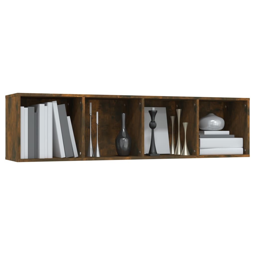 Boekenkast / tv-meubel 143x30x36 cm bewerkt hout gerookt eiken - AllerleiShop