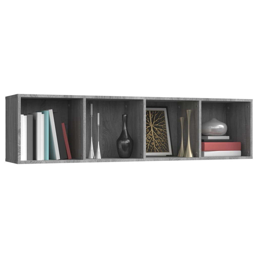 Boekenkast / tv-meubel 143x30x36 cm grijs sonoma eikenkleurig - AllerleiShop