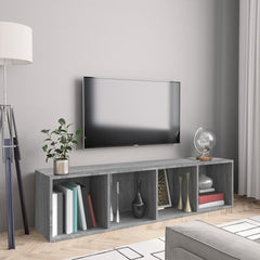 Boekenkast / tv-meubel 143x30x36 cm grijs sonoma eikenkleurig