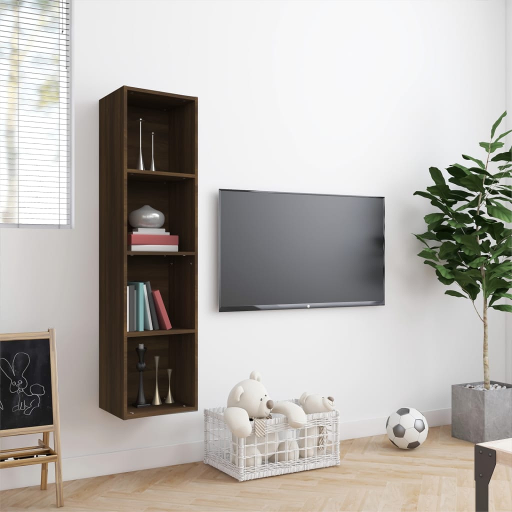 Boekenkast / tv-meubel 143x30x36 cm bruin eikenkleurig - AllerleiShop