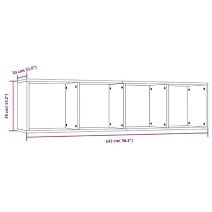 Boekenkast / tv-meubel 143x30x36 cm bruin eikenkleurig - AllerleiShop