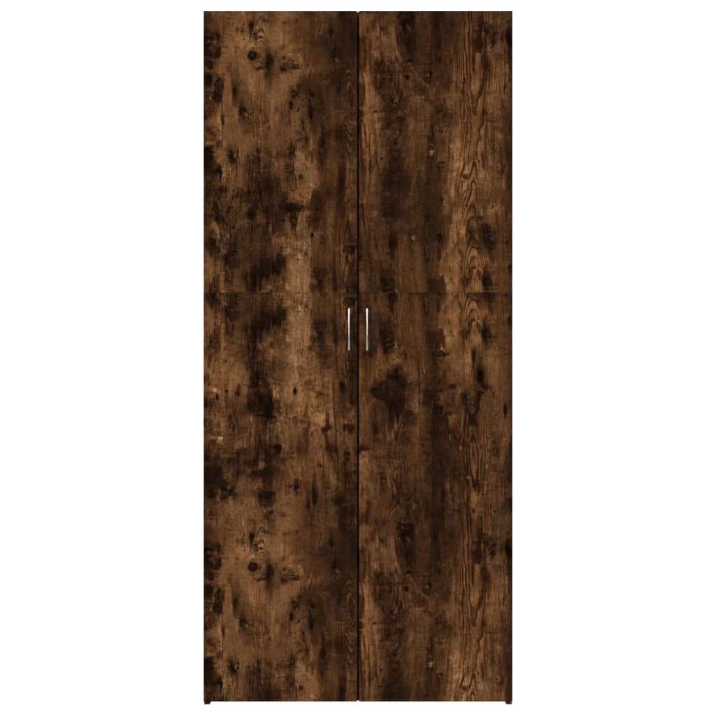 Schoenenkast 80x35,5x180 cm bewerkt hout gerookt eikenkleurig - AllerleiShop