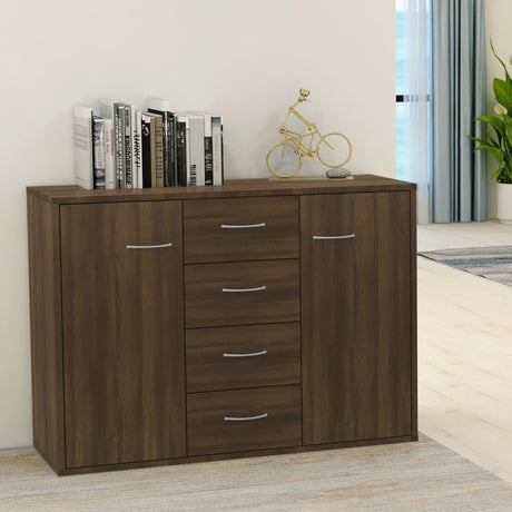 Dressoir 88x30x65 cm bewerkt hout bruin eikenkleur - AllerleiShop