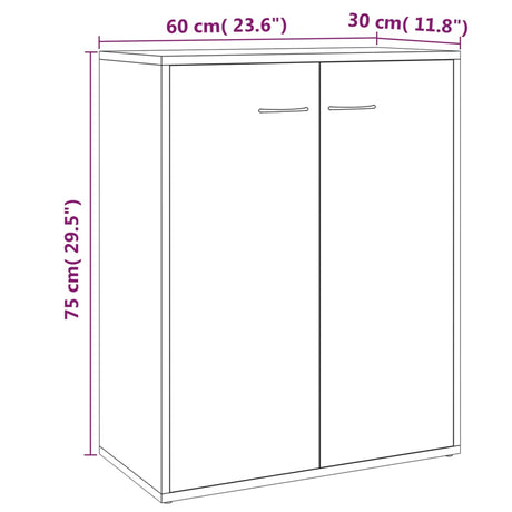 Dressoir 60x30x75 cm bewerkt hout grijs sonoma eikenkleurig - AllerleiShop