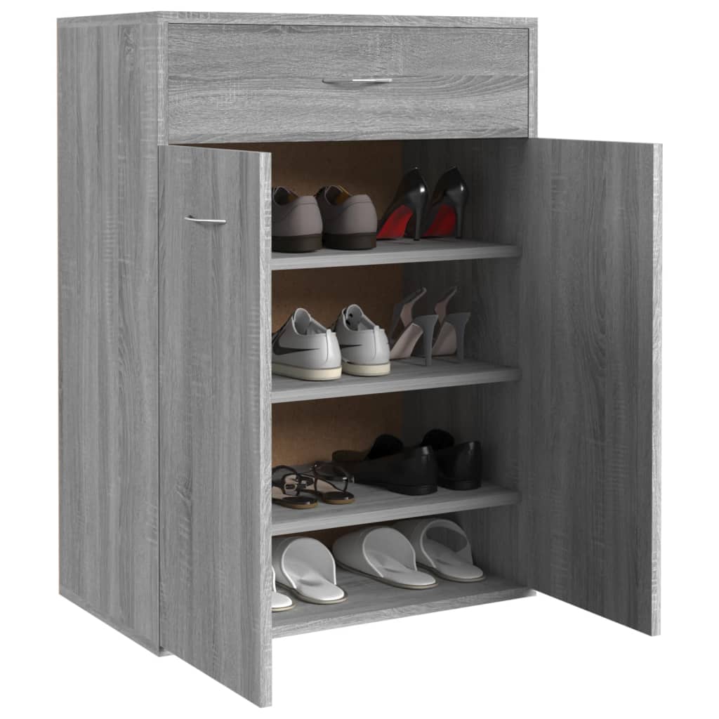 Schoenenkast 60x35x84 cm bewerkt hout grijs sonoma - AllerleiShop