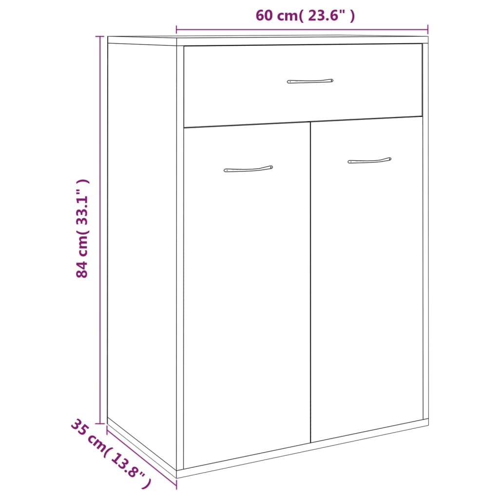 Schoenenkast 60x35x84 cm bewerkt hout grijs sonoma - AllerleiShop