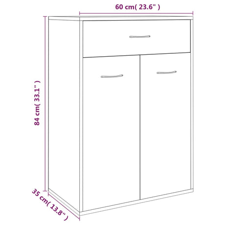 Schoenenkast 60x35x84 cm bewerkt hout grijs sonoma - AllerleiShop