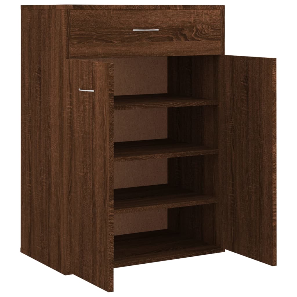 Schoenenkast 60x35x84 cm bewerkt hout bruin eikenkleur - AllerleiShop