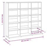 Cd-kast 102x23x89,5 cm bewerkt hout grijs sonoma eikenkleurig - AllerleiShop