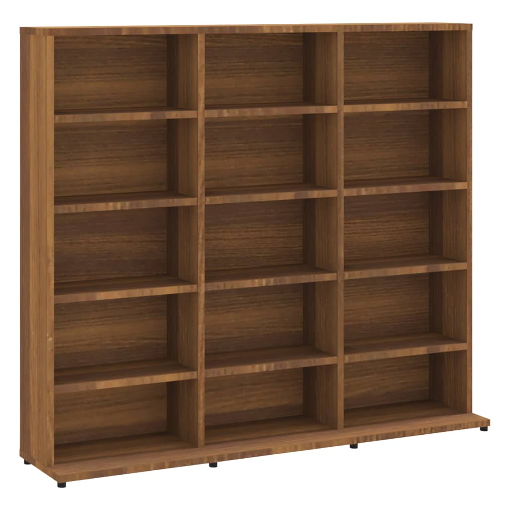 Cd-kast 102x23x89,5 cm bewerkt hout bruin eikenkleur - AllerleiShop