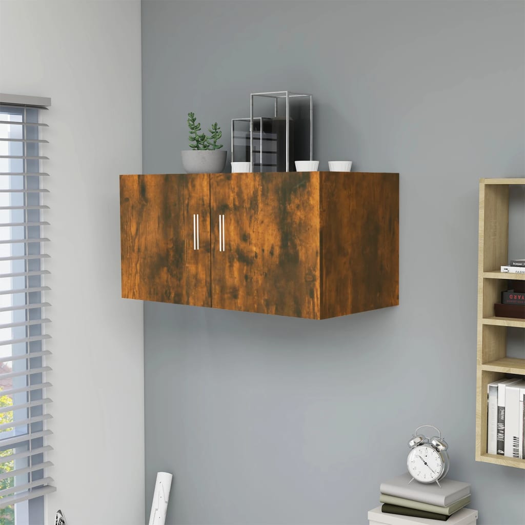 Hangkast 80x39x40 cm bewerkt hout gerookt eikenkleurig - AllerleiShop