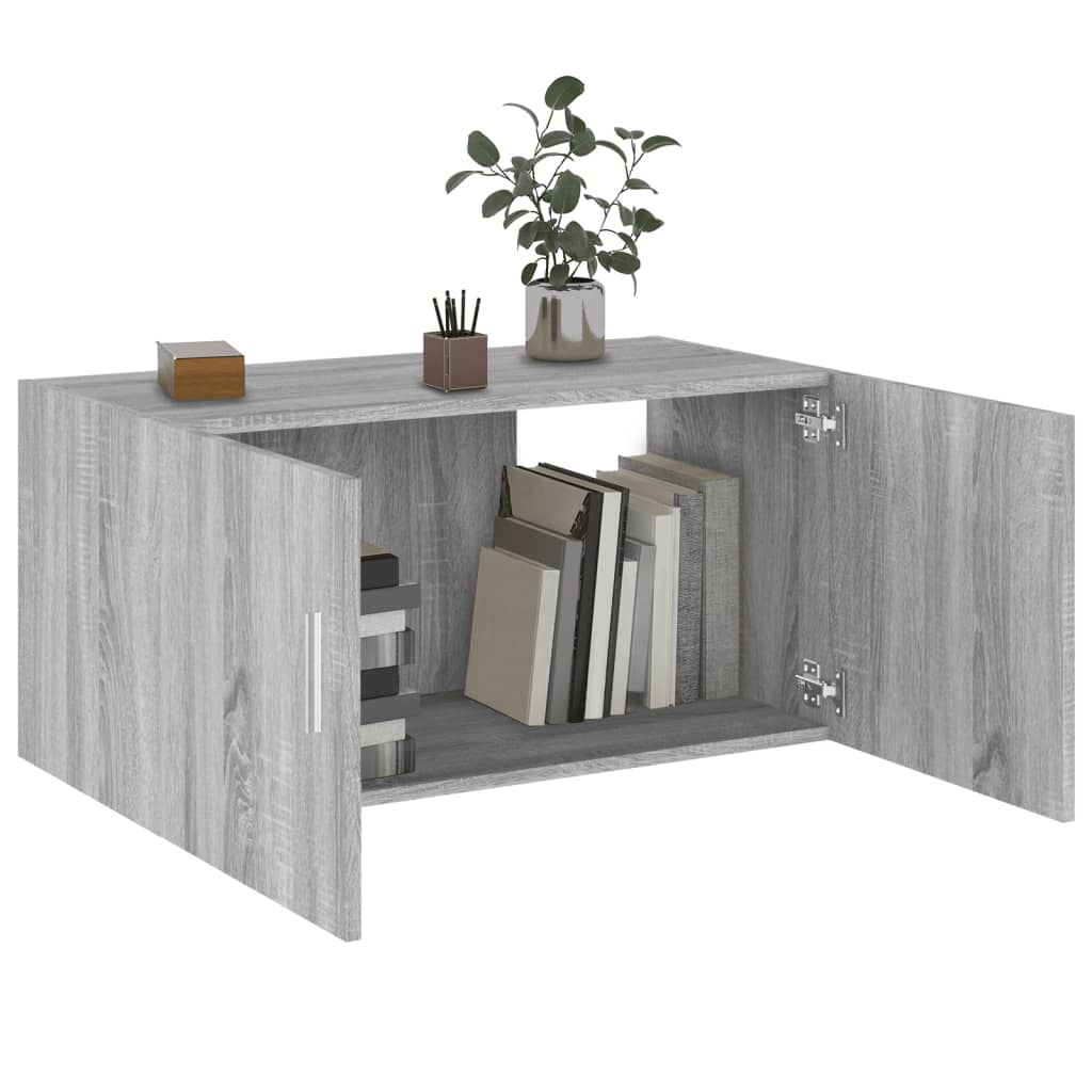 Hangkast 80x39x40 cm bewerkt hout grijs sonoma eikenkleurig - AllerleiShop