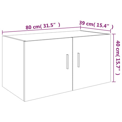 Hangkast 80x39x40 cm bewerkt hout grijs sonoma eikenkleurig - AllerleiShop