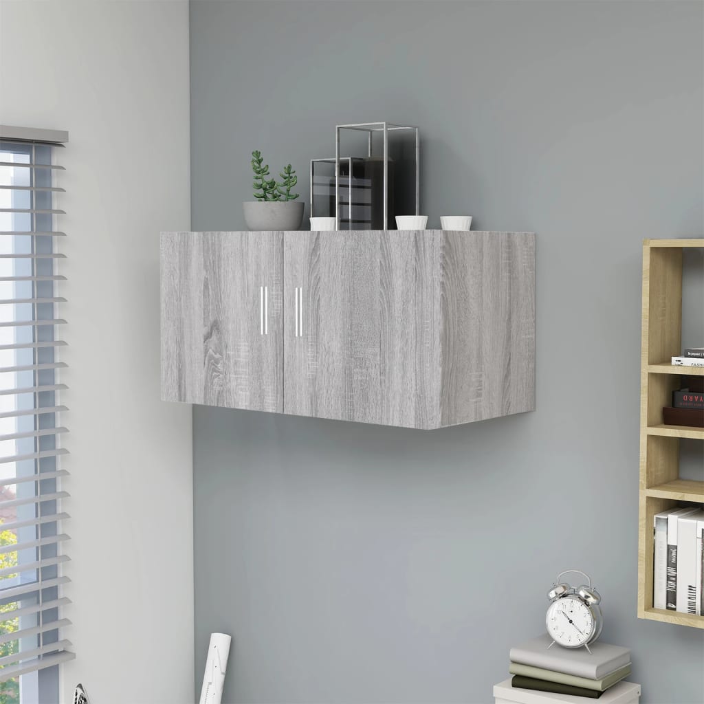 Hangkast 80x39x40 cm bewerkt hout grijs sonoma eikenkleurig - AllerleiShop