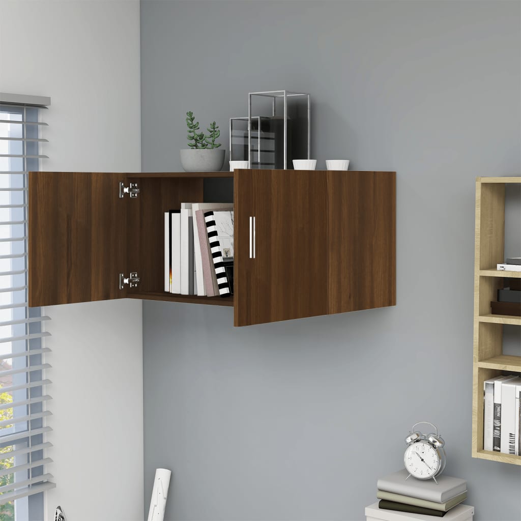 Hangkast 80x39x40 cm bewerkt hout bruin eikenkleur - AllerleiShop