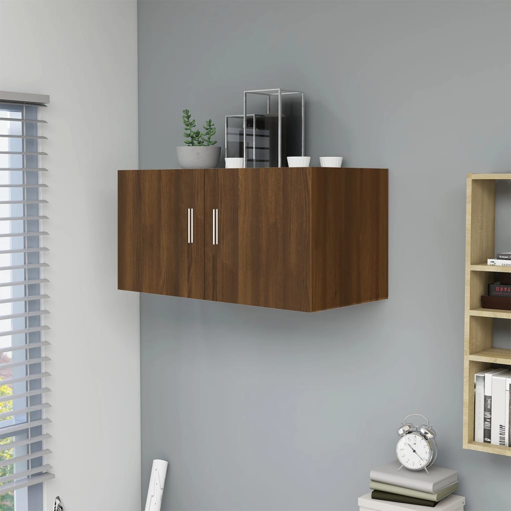 Hangkast 80x39x40 cm bewerkt hout bruin eikenkleur - AllerleiShop