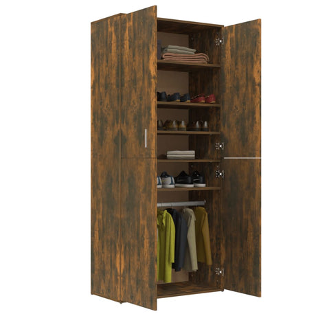 Schoenenkast 80x39x178 cm bewerkt hout gerookt eikenkleurig - AllerleiShop