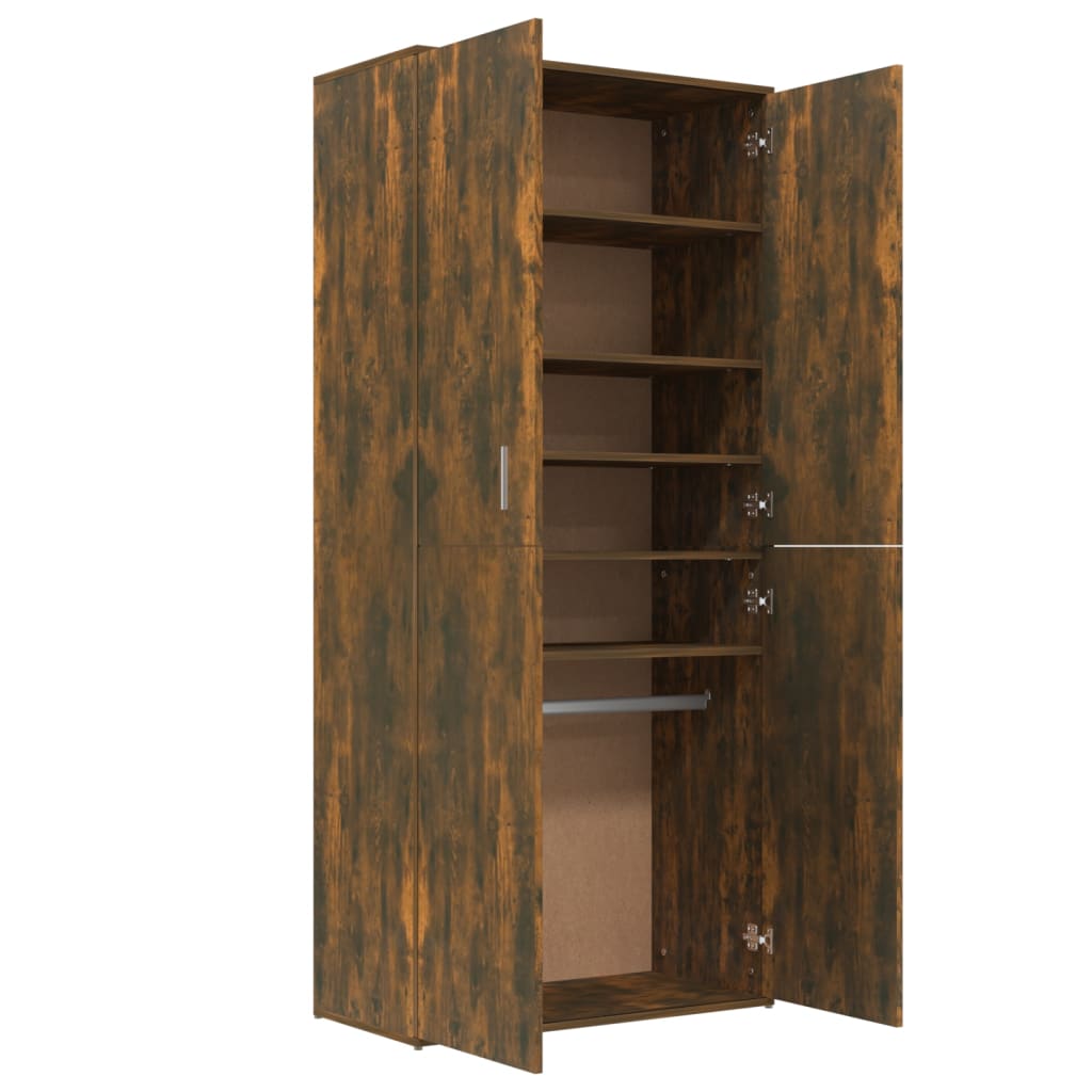 Schoenenkast 80x39x178 cm bewerkt hout gerookt eikenkleurig - AllerleiShop