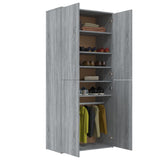 Schoenenkast 80x39x178 cm bewerkt hout grijs sonoma eikenkleur - AllerleiShop