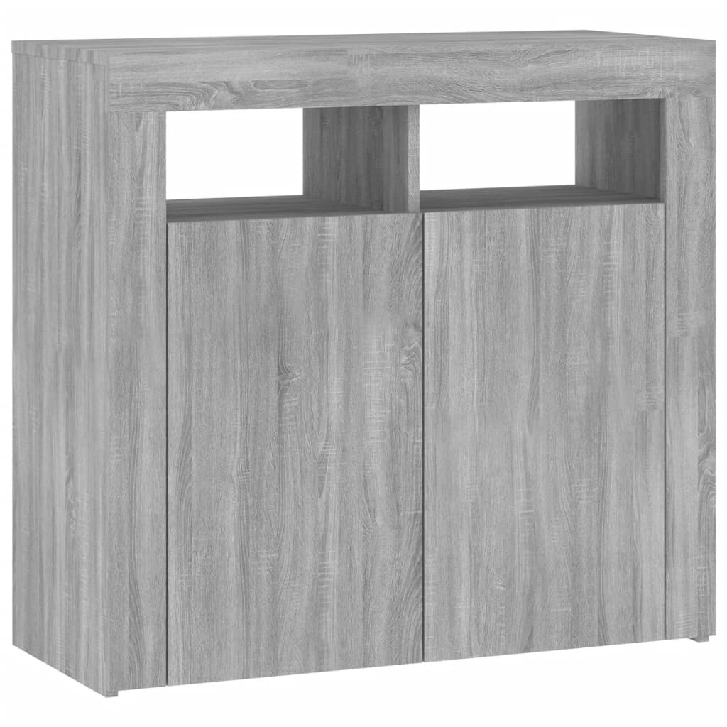 Dressoir met LED-verlichting 80x35x75 cm grijs sonoma eiken - AllerleiShop