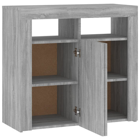 Dressoir met LED-verlichting 80x35x75 cm grijs sonoma eiken - AllerleiShop