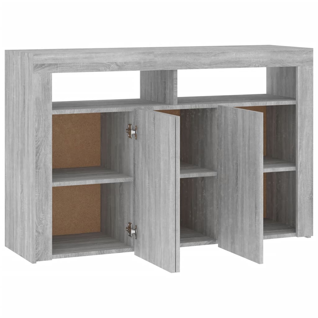 Dressoir met LED-verlichting 115,5x30x75 cm grijs sonoma eiken - AllerleiShop