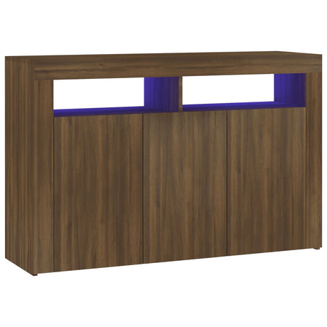 Dressoir met LED-verlichting 115,5x30x75 cm cm bruineiken - AllerleiShop