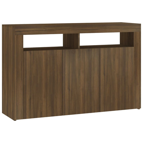 Dressoir met LED-verlichting 115,5x30x75 cm cm bruineiken - AllerleiShop