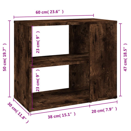 Bijzetkast 60x30x50 cm bewerkt hout gerookt eikenkleurig - AllerleiShop