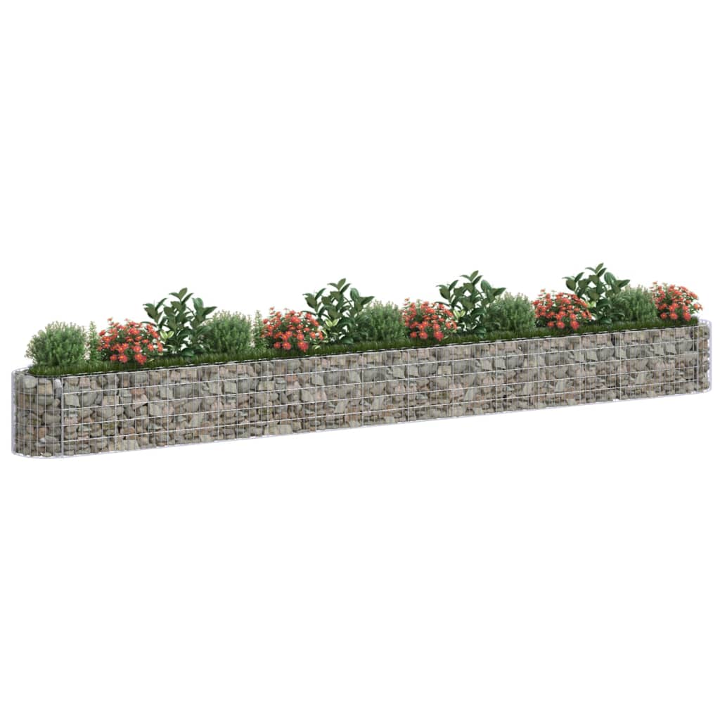 Gabion plantenbak verhoogd 540x50x50 cm gegalvaniseerd ijzer