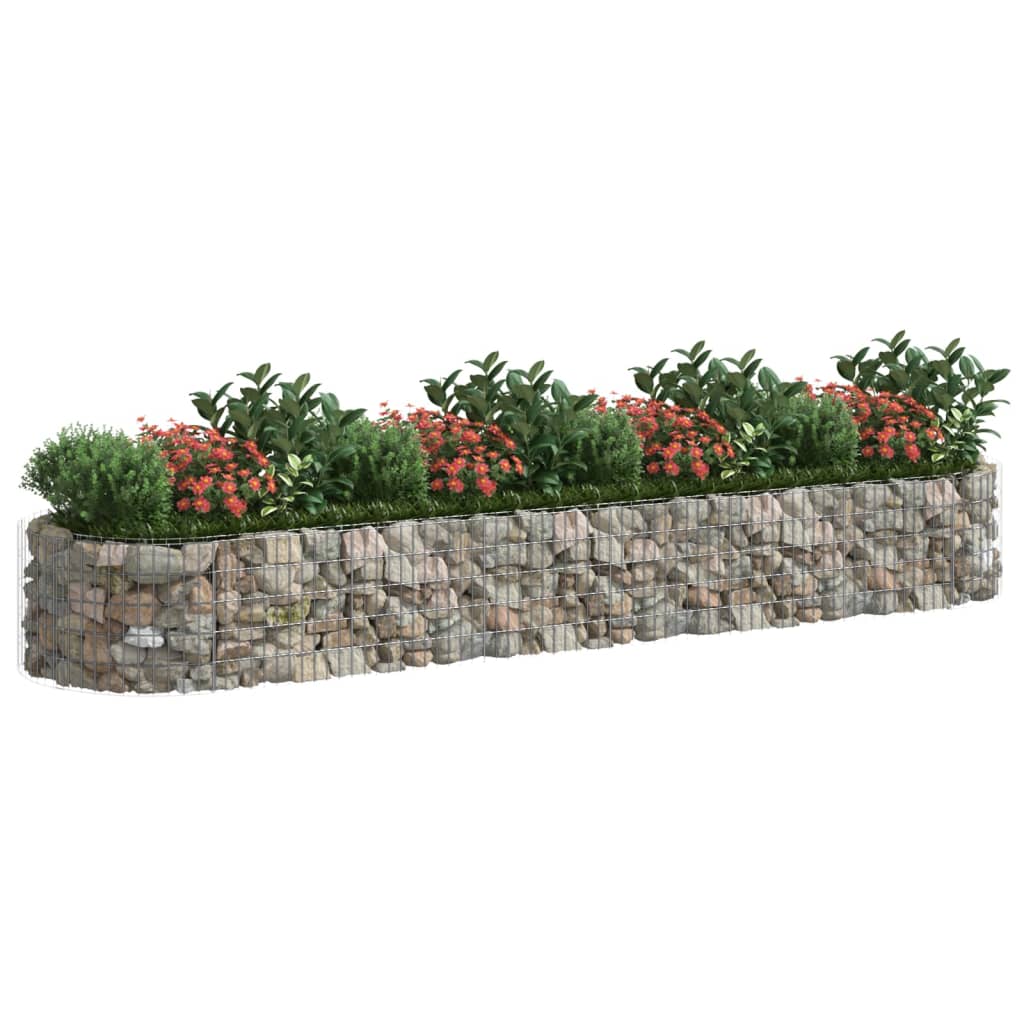 Gabion plantenbak verhoogd 400x100x50 cm gegalvaniseerd ijzer