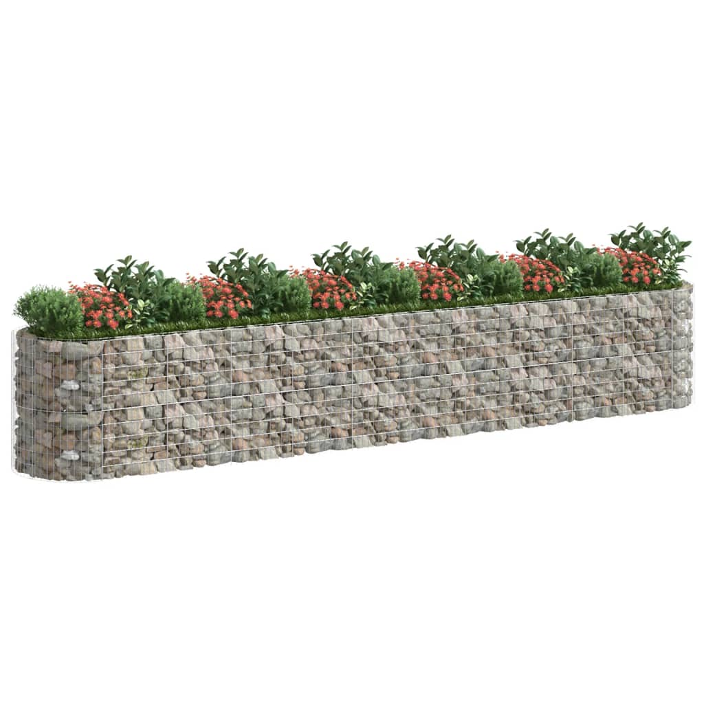 Gabion plantenbak verhoogd 600x100x100 cm gegalvaniseerd ijzer