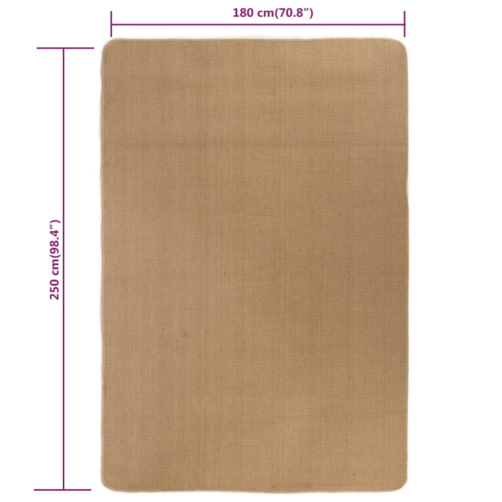 Tapijt met latex onderkant 180x250 cm jute - AllerleiShop