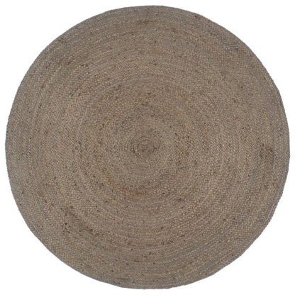 Vloerkleed handgemaakt rond 180 cm jute grijs - AllerleiShop