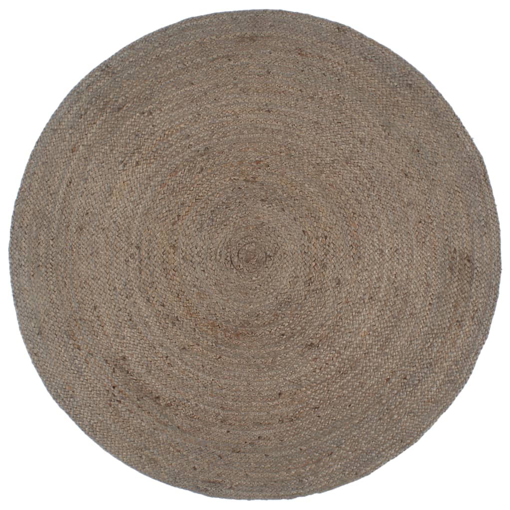 Vloerkleed handgemaakt rond 240 cm jute grijs - AllerleiShop