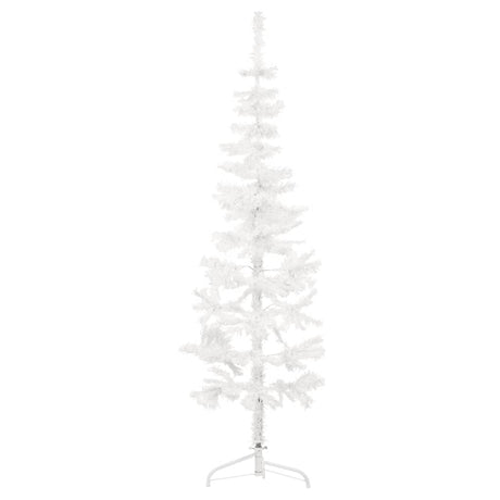 Kunstkerstboom half met standaard smal 120 cm wit - AllerleiShop