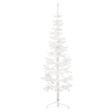 Kunstkerstboom half met standaard smal 150 cm wit - AllerleiShop