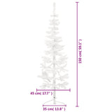 Kunstkerstboom half met standaard smal 150 cm wit - AllerleiShop