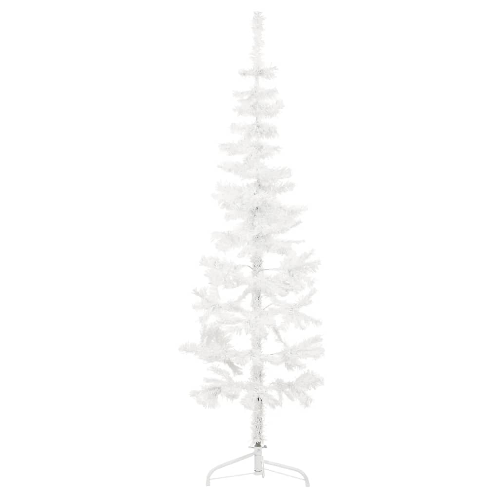 Kunstkerstboom half met standaard smal 180 cm wit - AllerleiShop