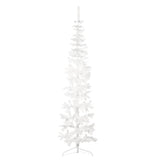 Kunstkerstboom half met standaard smal 210 cm wit - AllerleiShop