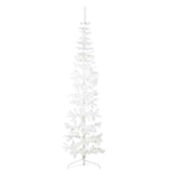 Kunstkerstboom half met standaard smal 210 cm wit - AllerleiShop