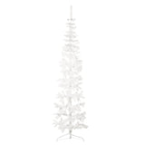 Kunstkerstboom half met standaard smal 240 cm wit - AllerleiShop