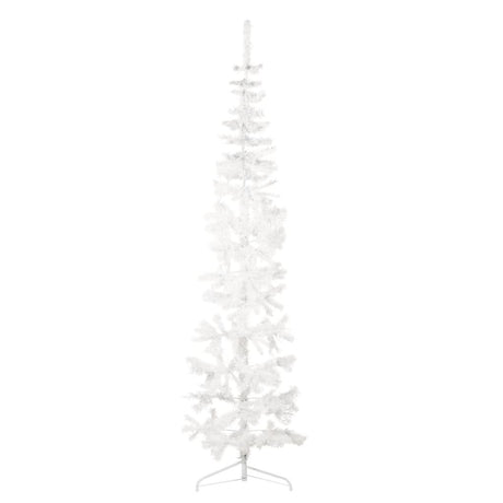 Kunstkerstboom half met standaard smal 240 cm wit - AllerleiShop