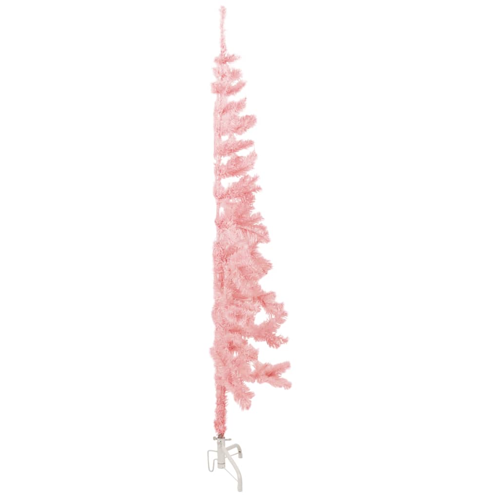 Kunstkerstboom half met standaard smal 120 cm roze - AllerleiShop