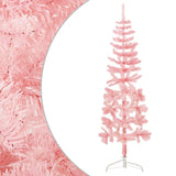 Kunstkerstboom half met standaard smal 150 cm roze - AllerleiShop