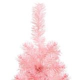 Kunstkerstboom half met standaard smal 150 cm roze - AllerleiShop