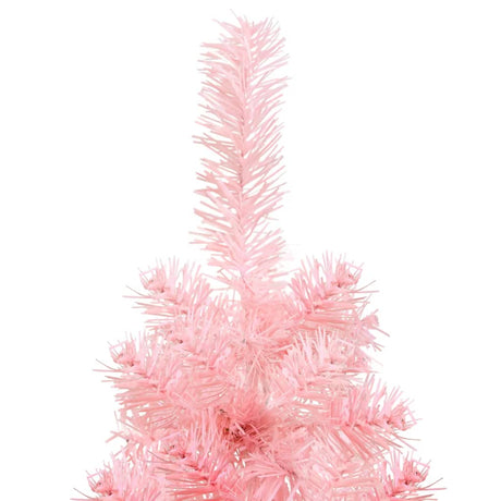 Kunstkerstboom half met standaard smal 150 cm roze - AllerleiShop