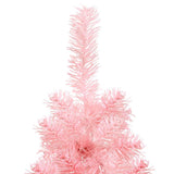 Kunstkerstboom half met standaard smal 150 cm roze - AllerleiShop